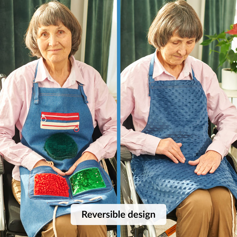 [Australia] - Nest apron | Nest blanket for dementia sufferers | Seniors & Dementia Employment Hands | Dementia blanket | Toys for people with dementia | Sensory Blanket | Fidget Apron Blue 