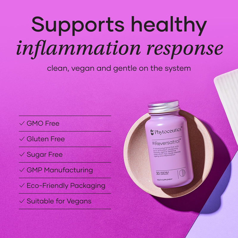 Reversatrol – Antioxidant Supplement for Men & Women with Form of Resveratrol Called ResveraFen™ - Inflammation & Healthy Ageing Support – 30 Vegan Capsules – 1 Month Supply