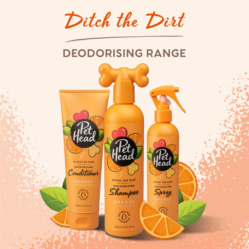 Pet Head Ditch The Dirt Dog Conditioner | Orange Scent | Deodorizing Conditioner for Smelly Dogs | Deep Cleans and Removes Odors | Vegan | Gentle Formula for Puppies | Made in USA | 8.4 fl. oz. - PawsPlanet Australia