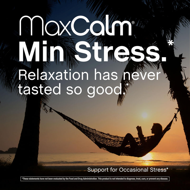 Relaxing Drink Mix | Raspberry-Lemonade Flavor | Magnesium Glycinate, KSM-66 Ashwagandha, L-Theanine & Vitamin D3 | MaxCalm | Gluten-Free, Vegan | 8 Ounce Powder