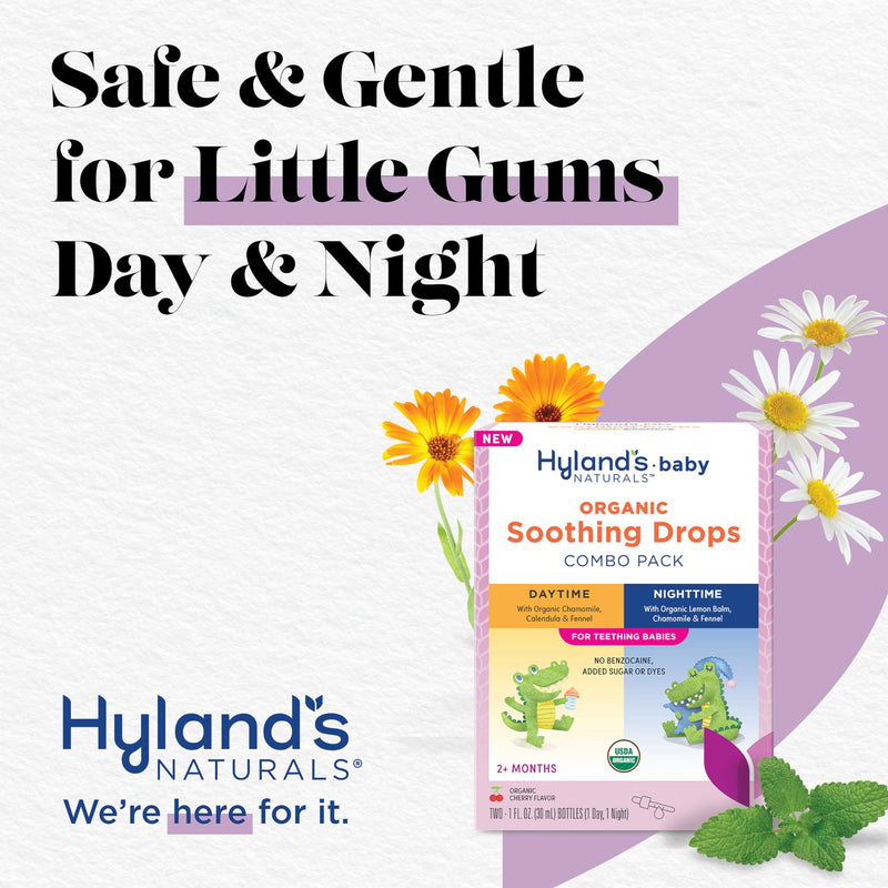 [Australia] - Hyland's Naturals Baby - Organic Daytime & Nighttime Soothing Drops Combo Pack, 2 oz. Oral Drops – Day/Night Combo 
