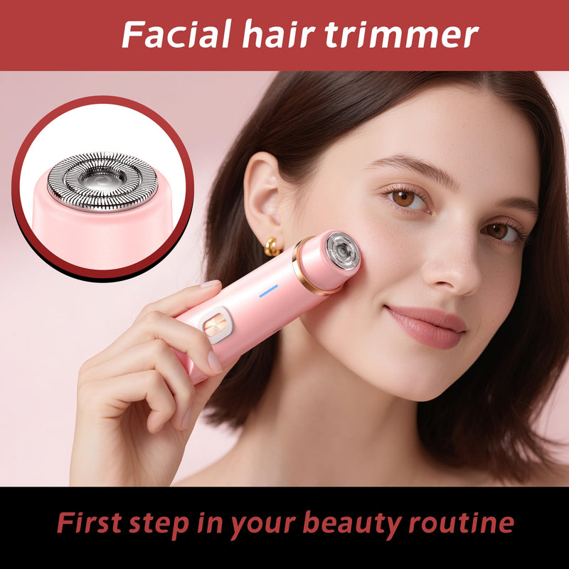2-in-1 Women’s Electric Razor & Bikini Trimmer - Painless Pubic Hair Shaver, IPX7 Waterproof Wet/Dry Use for Bikini Area, Legs, Face, Underarms (Pink) Pink