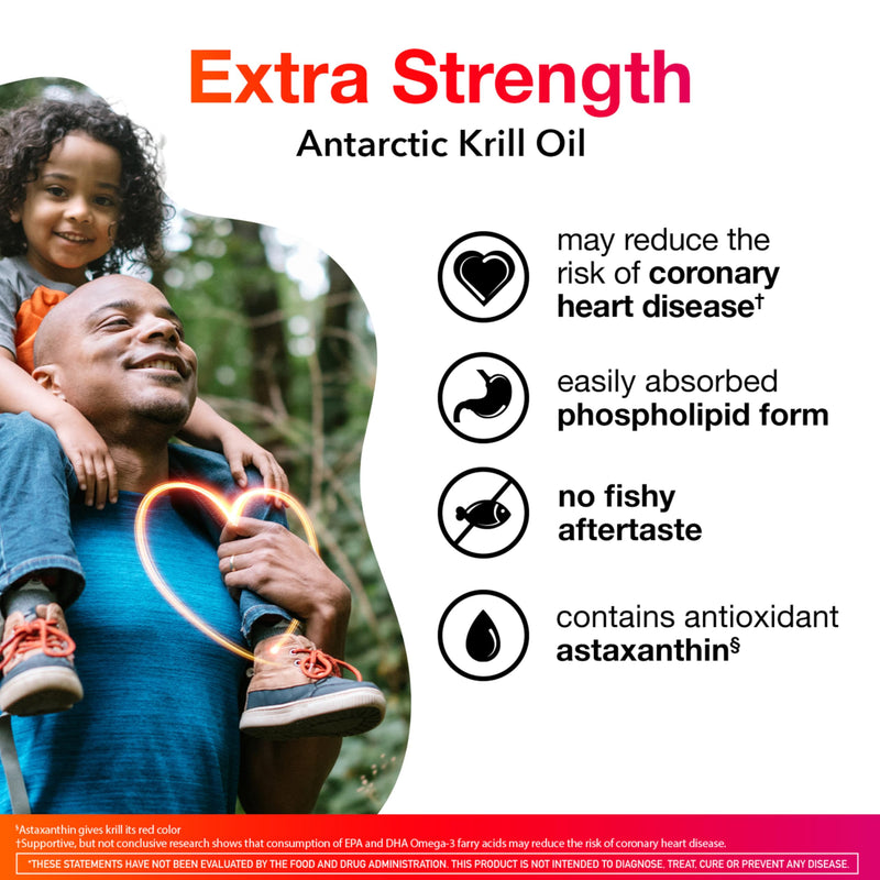 MegaRed Antarctic Krill Oil 500mg Omega 3 Fatty Acid Supplement, Extra Strength EPA & DHA Krill Oil Softgels (90cnt Box), Astaxanthin, Heart Health Supplement with No Fish Oil Aftertaste | Antioxidant Astaxanthin, Phospholipids, EPA & DHA, Heart Suppor...