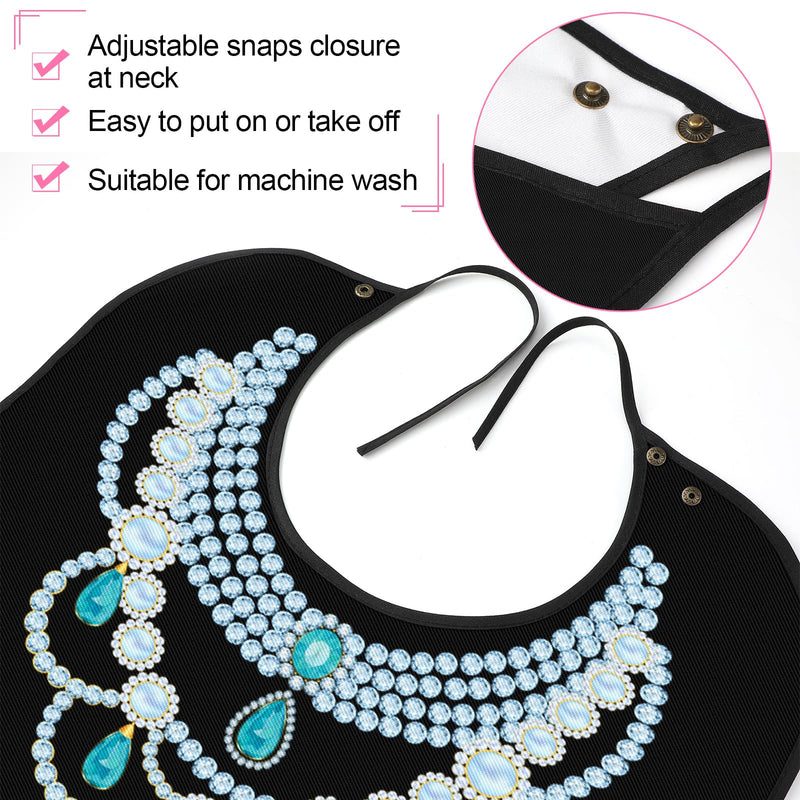 [Australia] - SATINIOR 6 Pieces Adult Bibs for Women Washable Reusable Clothing Protector with Crumb Catcher Beautiful Pattern Bibs Necklace Style 