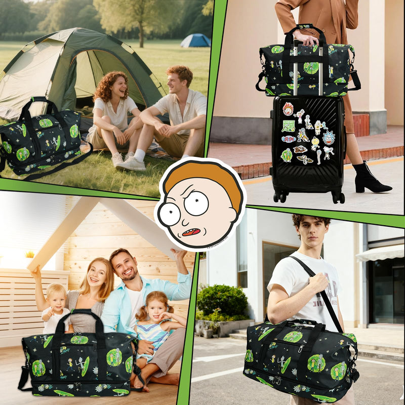 Fashion Travel Duffle Bag, Perfect for Travel, Gym, or Weekend Getaways | Durable Construction, Spacious Storage, Adjustable Shoulder Strap, Multiple Carrying Options RICKMORTY-0019