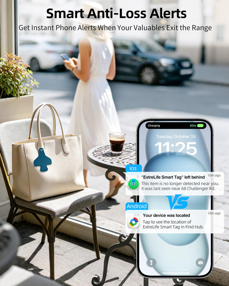 Luggage Tag, Built-in Smart Bluetooth Tracker, Plane Travel Essentials | Item Finder Compatible with Apple Find My (iOS) & Google Find Hub (Android) for Luggage, Bag and More, Rechargeable, Black