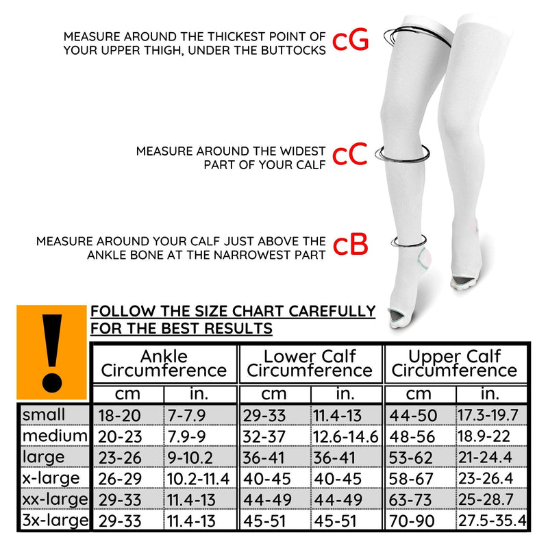 [Australia] - Compression Stockings Thigh High, Unisex Ted Hose Socks, 15-20 mmHg Moderate Level M 