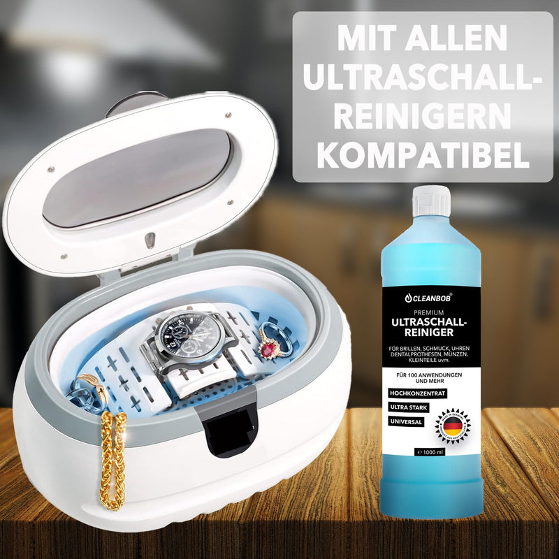 [Australia] - Premium ultrasonic cleaner concentrate 1L I cleaning glasses, jewelry, watches, dentures I ultrasonic bath suitable for all ultrasonic devices I silver jewelry cleaner 