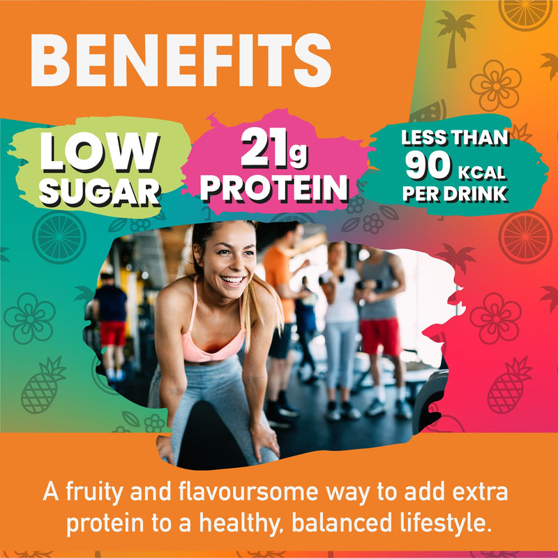 Protein Dynamix - Clear Whey Protein Isolate - Tropical Flavour - Low Sugar • Less Than 90 Calories per Serving • 400g