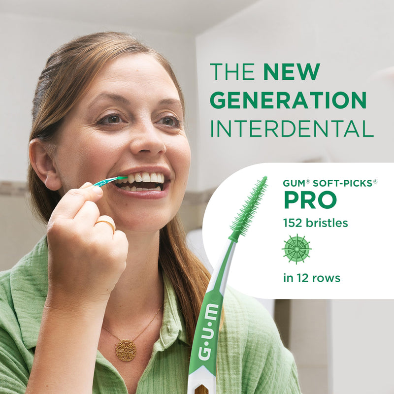 [Australia] - GUM SOFT-PICKS PRO interdental cleaner | curved shape for easy access to hard-to-reach places | gentle effect for sensitive gums [L - 3x60] (+1 free sample) [L - 3x60] (+1 free sample) 