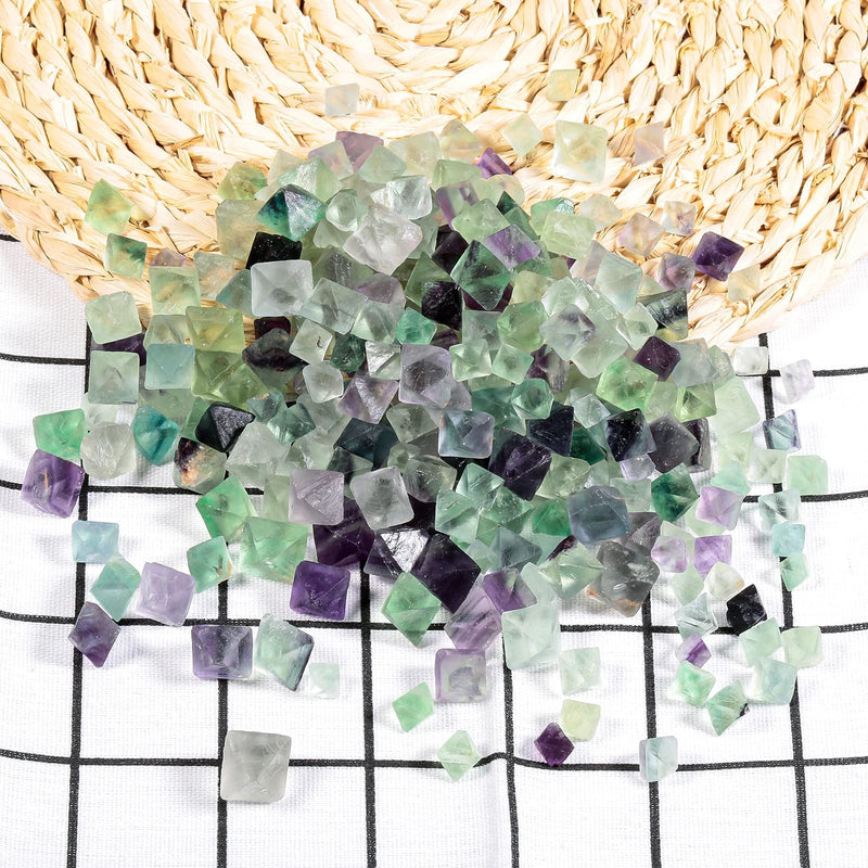 SUNYIK Natural Fluorite Rough Stone | Rhombus Crystal Quartz Point for Tumbling,Cabbing, 0.1-0.3 inch,0.5pound (about 230 gram)