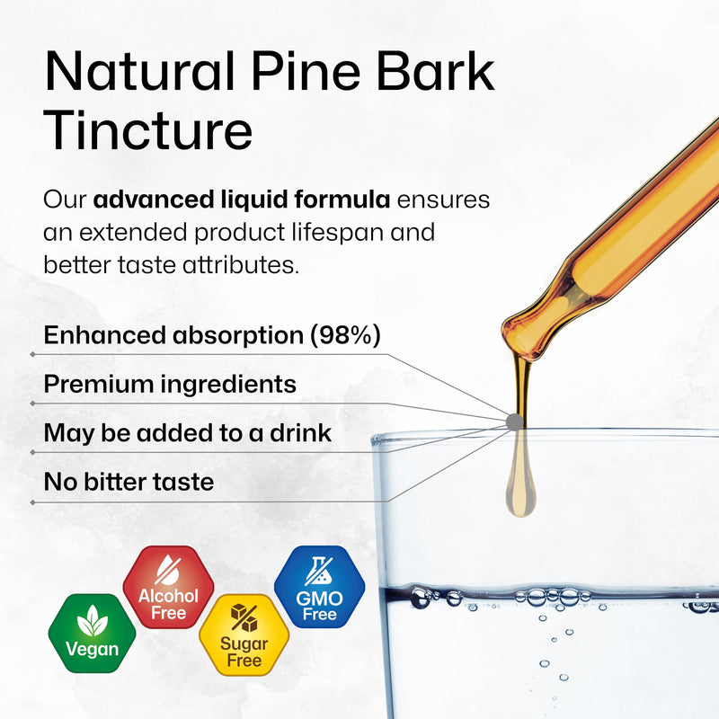 [Australia] - Pine Bark Extracts Tincture - Rich in Antioxidants Liquid Supplement - 400 mg Organic French Maritime Pine Bark Extract Drops - Vegan, Alcohol & Sugar Free Extract - 2 Months Supply 4 Fl Oz (Pack of 1) 