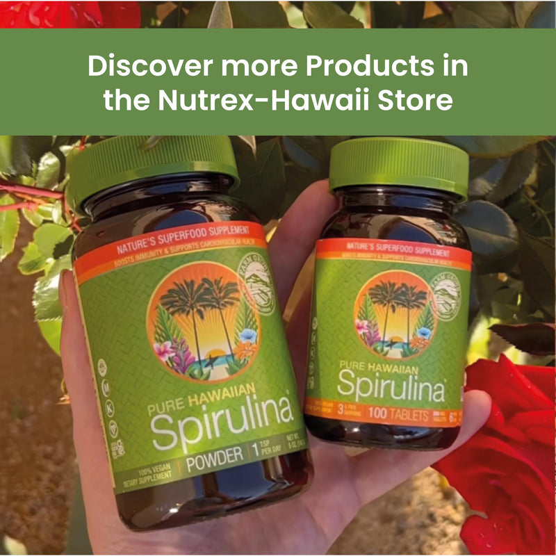 Nutrex Hawaii Spirulina – Pure Hawaiian Spirulina Tablets with Natural Protein and Iron, Nutrient-Rich Microalgae. 200 Vegan Tablets with 500 mg spirulina