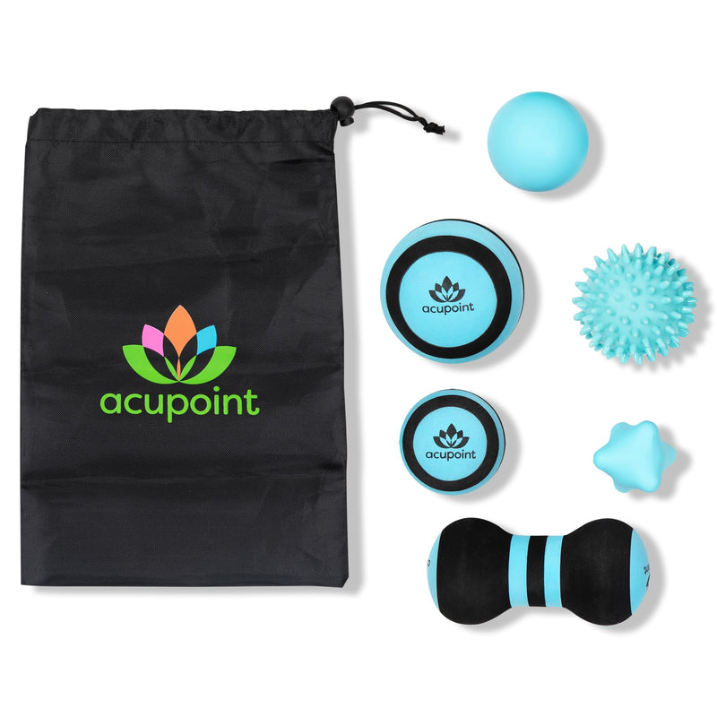 [Australia] - Massage Ball Set 6 Physical Therapy Balls (Green) with Physical Therapy Balls for Post Workout (Blue) 