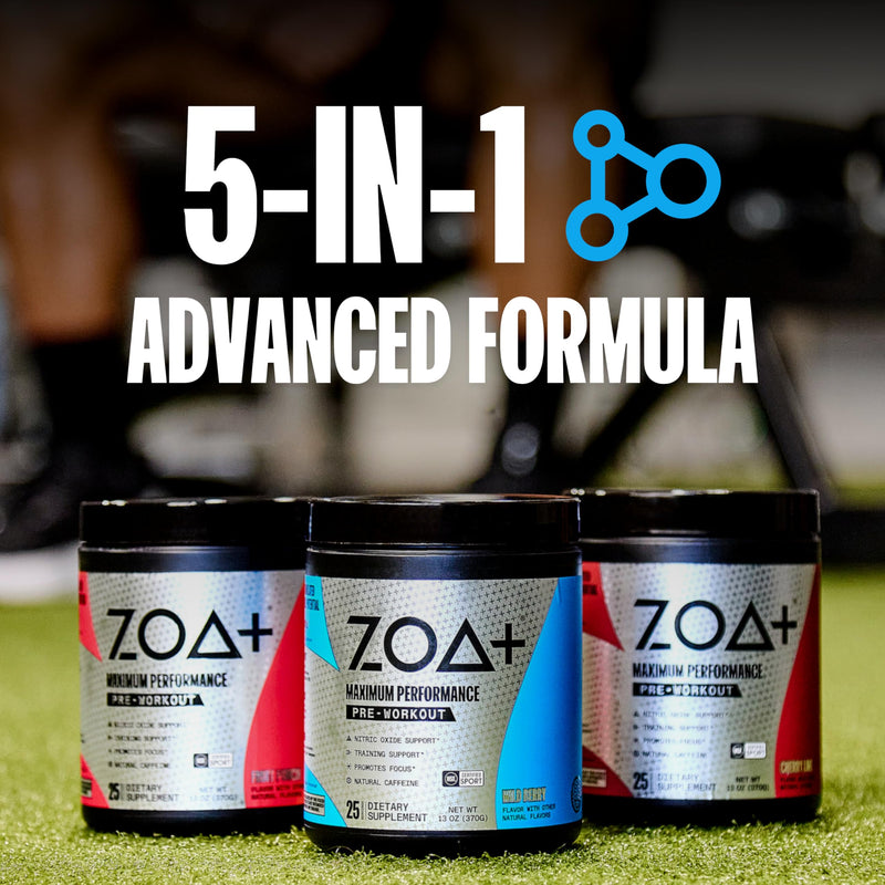 [Australia] - ZOA+ Zero Sugar Pre Workout Powder, Cherry Lime - NSF Certified for Sport with Electrolytes, Creatine, Beta Alanine, Ginkgo Biloba, 200mg Caffeine - 25 Servings 