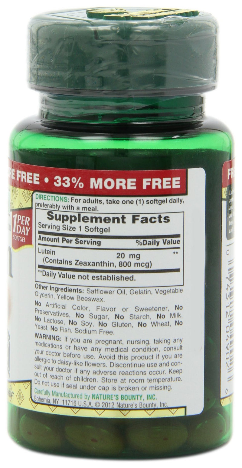 [Australia] - Nature's Bounty Lutein 20 mg 40 Softgels (Pack of 2) 40 Count (Pack of 2) 