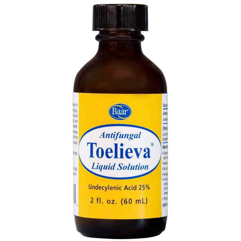 Baar Toelieva Undecylenic Acid Liquid, 25%, 2 oz | Contains 25% undecylenic acid with organic olive oil and grapefruit seed extract for application under and around toenails