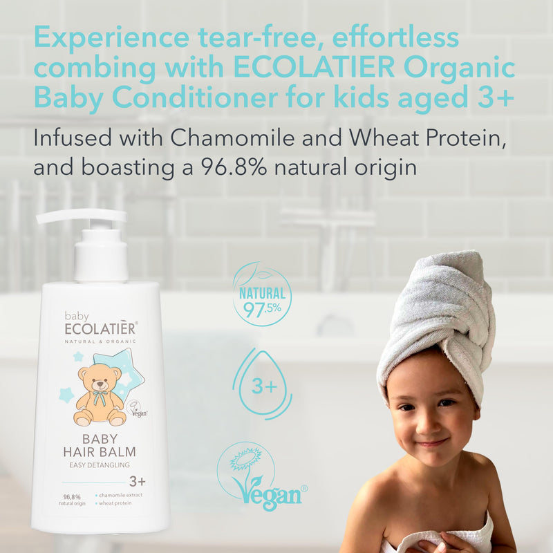 [Australia] - Nourishing Baby Hair Balm Conditioner for Easy Detangling 3+, 250ml - With Chamomile & Wheat Protein, 96.8% Natural, Vegan Baby Conditioner - Softens and Nourishes Delicate Hair - 8.5 Fl Oz 