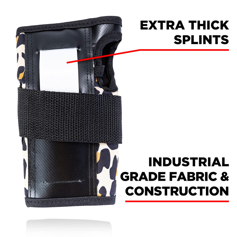 [Australia] - 187 Killer Pads Wrist Guards – Ideal for Skateboarding, in-Line Skating/Rollerblading and Roller Derby Leopard Medium 