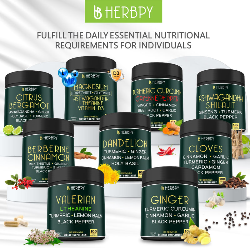 [Australia] - 5in1 Ginger and Turmeric Supplements with Ceylon Cinnamon, Garlic - Digestion, Immune, Brain & Heart Health Support - 100 Vegan Capsules 