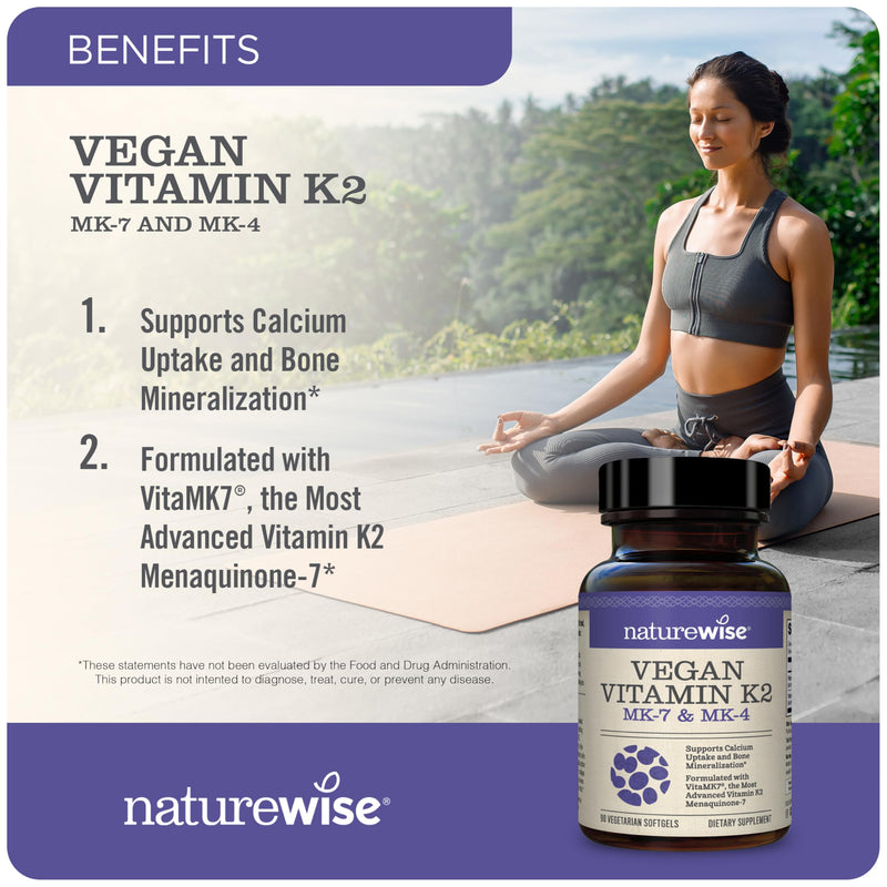 NatureWise Curcumin Turmeric 2250mg with BioPerine & Vegan Vitamin K2 MK-7 100mcg and MK4 500mcg - 180 Count & 90 Softgels