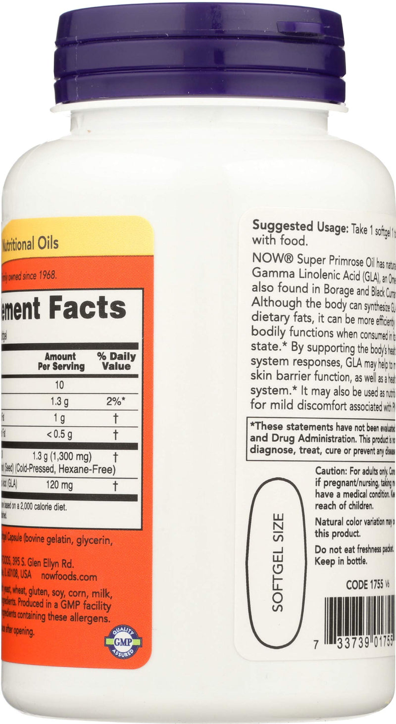 [Australia] - Now Foods Super Primrose 1300mg, 60 Gels 