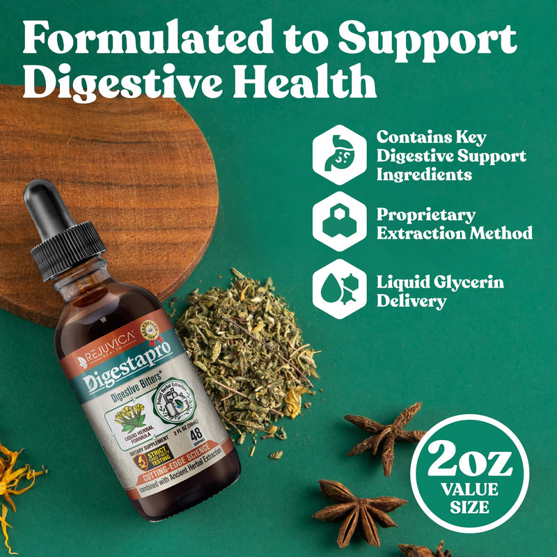 [Australia] - Rejuvica Health DigestaPro - Advanced Digestive Bitters Supplement - Liquid Delivery for Better Absorption - Gentian, Artichoke, Burdock, Chanca Piedra, Ginger & More! 1 