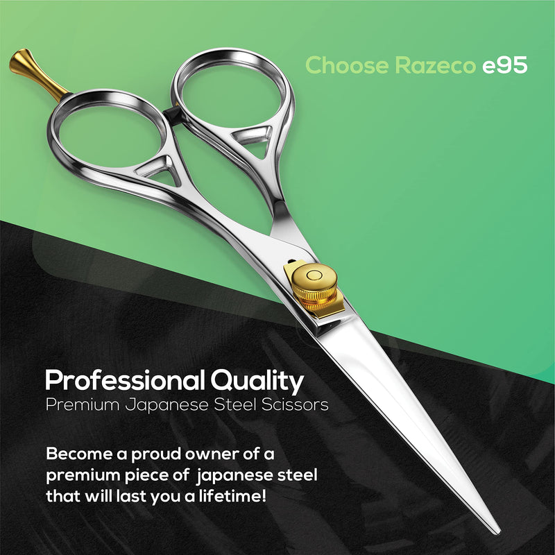 [Australia] - Suvorna 6" Hair Scissors Professional - Hair Shears for Women & Men - Extremely Sharp Hair Cutting Scissors to Cut Hair - Right Hand Barber Shears for Hair Cutting for Hairdressers and Professionals 6" Adjustable Golden Screw & Straight Rest 