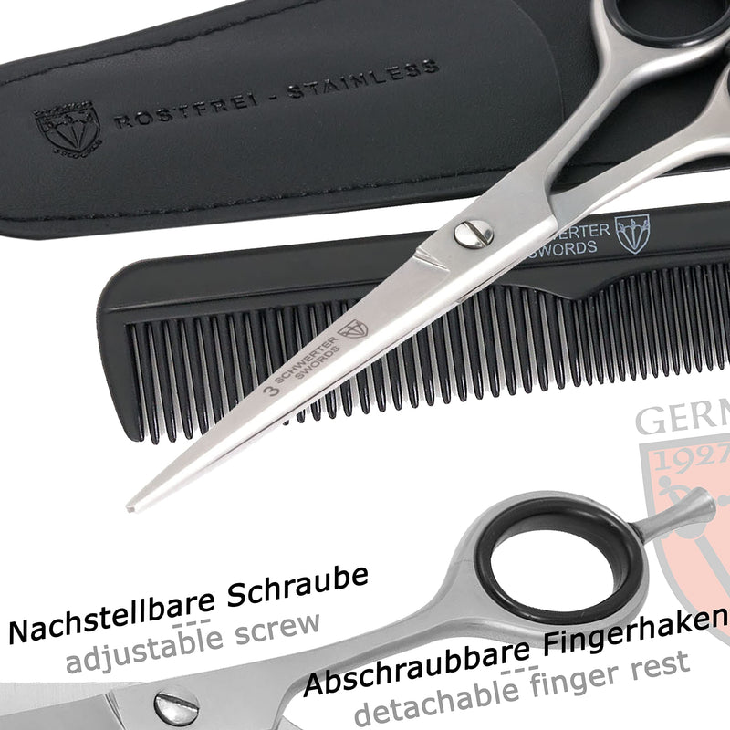 [Australia] - THREE SWORDS - Rustproof professional hair scissors hairdressing scissors in a case, NEW with comb and cloth hair scissors with comb 