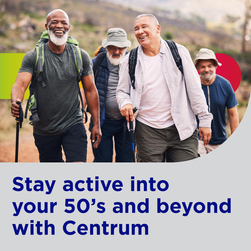 Centrum Silver Men's 50+ Multivitamin with Vitamin D3, B-Vitamins, Zinc for Memory and Cognition - 200 Tablets | Contains Vitamins D3, E, B6, and B12, Gluten Free, Non-GMO Ingredients, GLP-1 Support New 200 Count (Pack of 1)