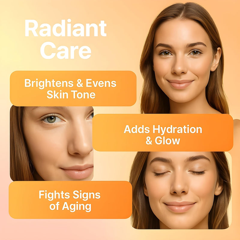 Vitamin C Serum - Radiance Brightening Face Serum With Niacinamide, Retinol, Hyaluronic Acid, Aloe, B5 & Botanical Extracts - 1 FL OZ / 30ML Unscented Vitamin C 1 Fl Oz (Pack of 1)