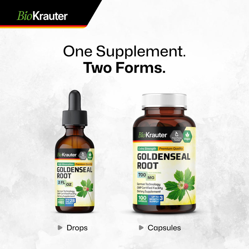 [Australia] - Goldenseal Root Supplement Drops - Organic Goldenseal Tincture - Vegan, Alcohol & Sugar Free Liquid Extract - 2 Fl.Oz. 2 Fl Oz (Pack of 1) 