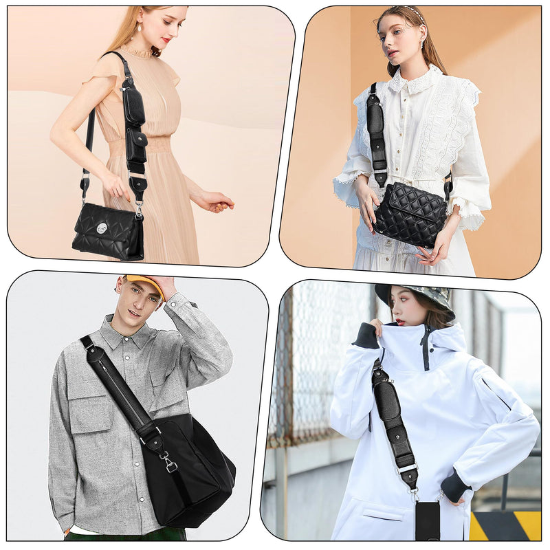 SHANSHUI Shoulder Strap Replacement, Adjustable Leather Crossbody Strap with Storage Space for Handbag, Purse