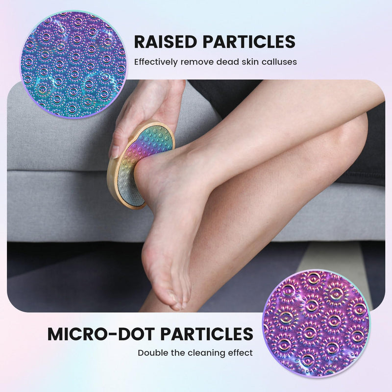 [Australia] - BEZOX Foot File and Callus Remover (New Upgrade) - Foot Rasp, Pedicure Dead Skin Removal Tool, Foot Scraper, Surgical Stainless Steel File and Comfortable Wooden Handle Rainbow Colors 