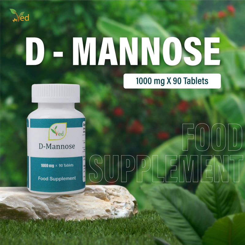 VED D Mannose 1000mg Tablets – Urinary Tract & Bladder Support – 90 Vegan Tablets – Food Supplement for Women & Men