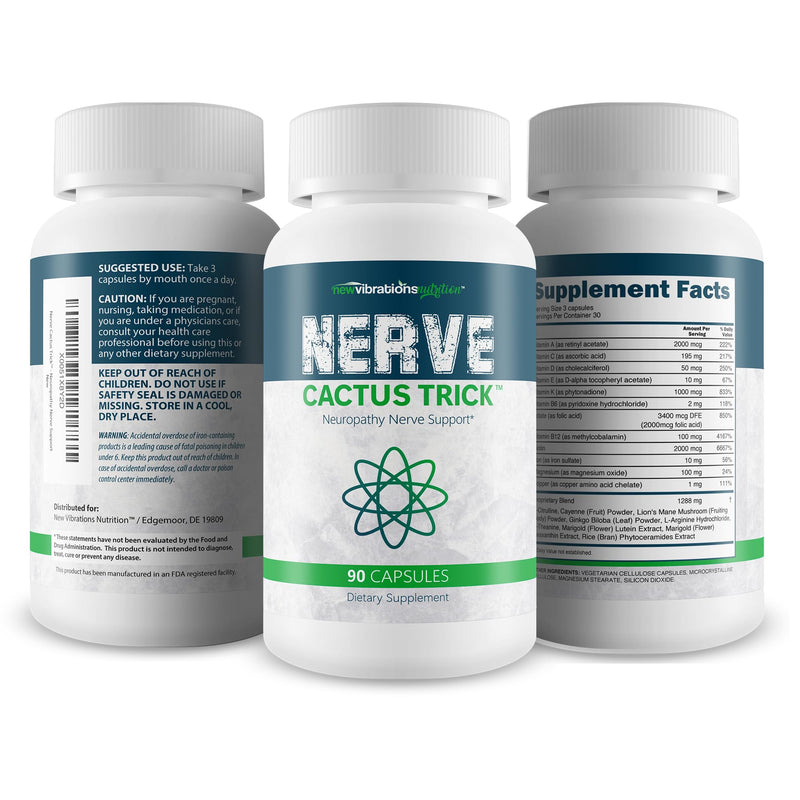 Nerve Cactus Trick - Our Best B12 Nerve Repair Neuropathy Support Supplement - Natural Neuropathy Supplement for Nervous System Health & Support - Help Support Nervous System Defense & Regeneration