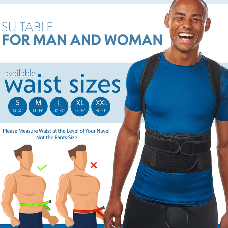 [Australia] - Back Brace Posture Corrector for Men and Women - Adjustable Posture Back Brace for Upper and Lower Back Pain Relief - Muscle Memory Support Straightener (Large) Large 