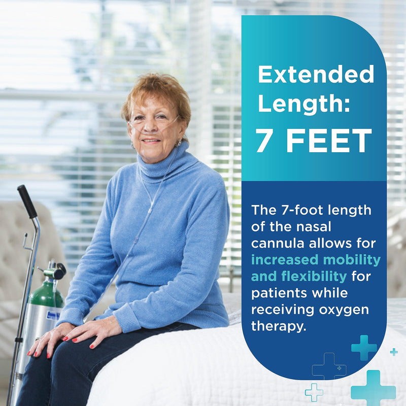 [Australia] - 7 Foot Oxygen Nasal Cannula - 5 Pack Nasal Cannulas for Oxygen - Standard kink Resistant Lightweight Oxygen Tubing Cannula Standard 5 Pack 