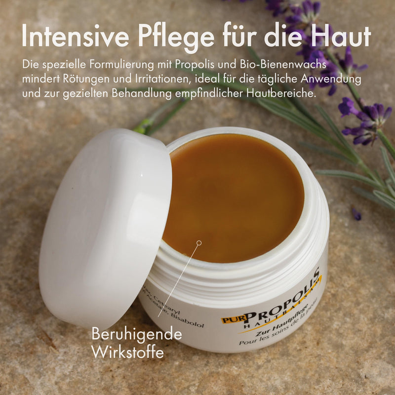 [Australia] - High-dose propolis ointment for skin care, PUR propolis balm with organic beeswax, propolis cream for skin care and lip care from Health Care Products - also suitable for children and animals 