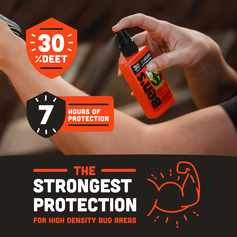 [Australia] - Ben's Tick & Insect Repellent - Travel Size Bug Spray with 30% DEET for Mosquitoes, Ticks & More - Up to 7 Hours of Protection - Fragrance-Free - 3.4 Fl Oz (4 Pack) 3.4 Ounce (4 Pack) 