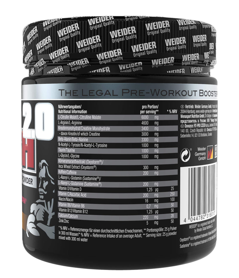 Weider Total Rush 2.0 Pre-Workout Formula, Cola, The Legal Pre-Workout, Focus + Power, Serious Pump, 15 servings