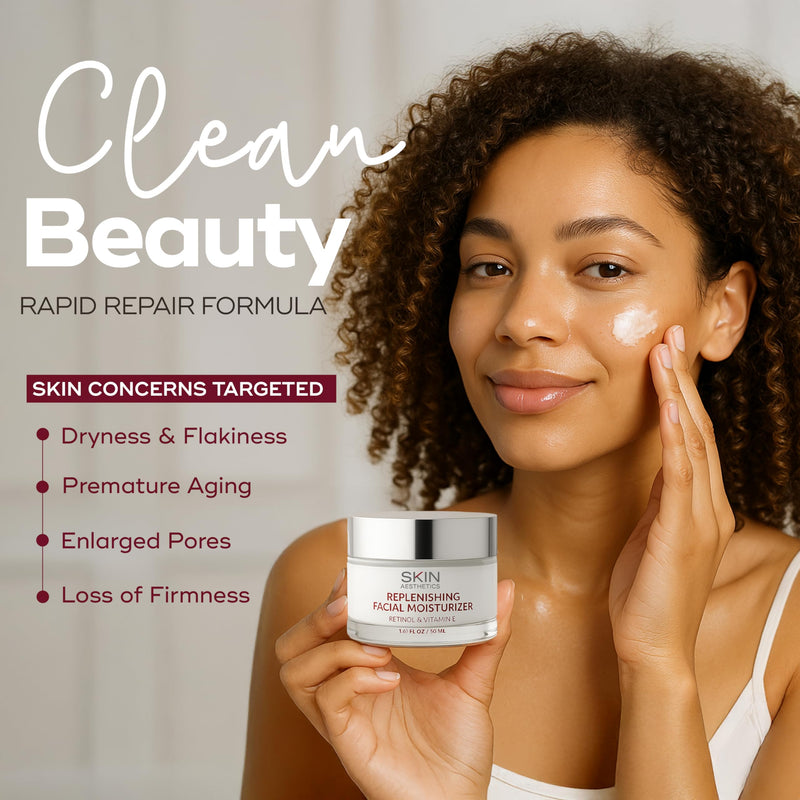 Skin Aesthetics Retinol & Vitamin E Face Moisturizer - Repairs, Moisturizes, Fine Lines & Wrinkles Treatment - Anti-Aging - Dermatologist Tested Korean Skincare - Clean Beauty, Cruelty-Free - 1.69 oz