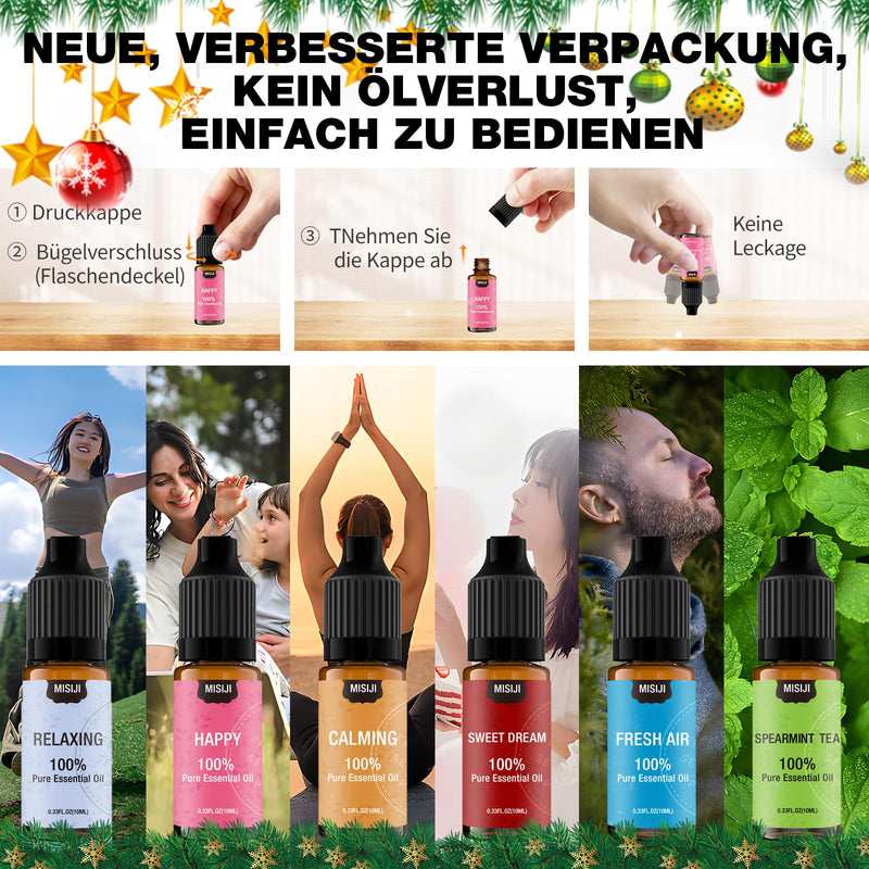 [Australia] - MISIJI essential oil set for diffuser Pure Natural Aromatherapy 6 x 10 ml Health - Air Freshener 