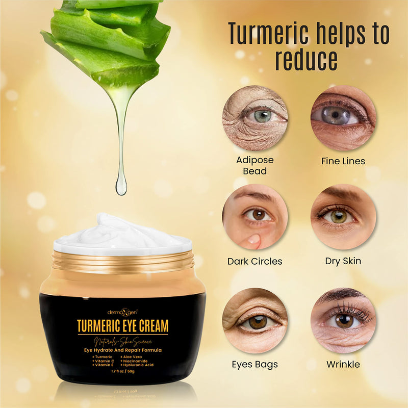 Vitamin C Moisturizing Cream & Turmeric Eye Cream Set – Hydrating Skincare Duo for All Skin Types, Targeting Dullness, Puffiness & Fine Lines.