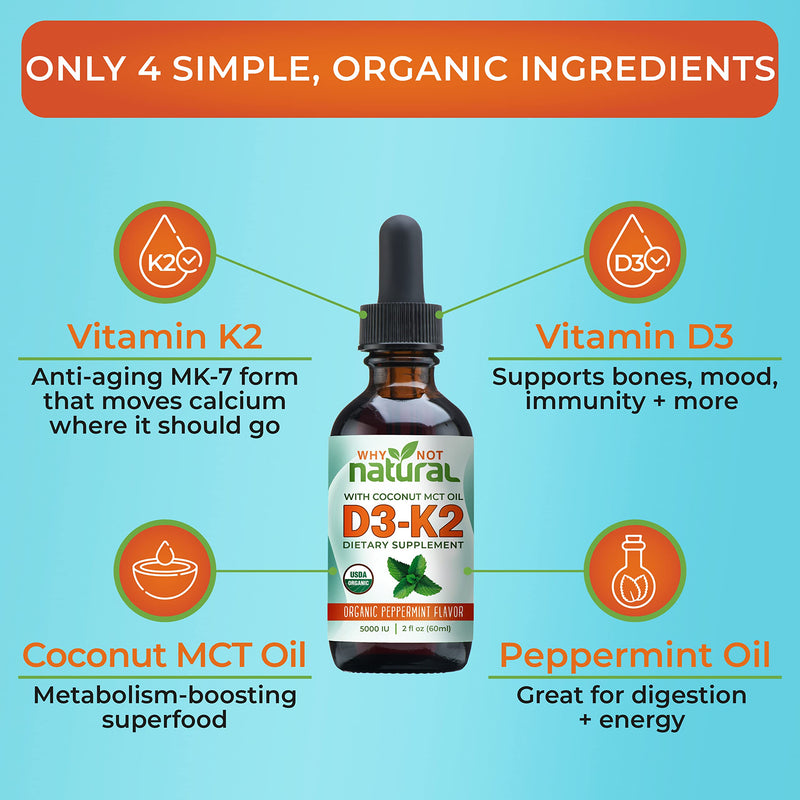 Why Not Natural Organic Vitamin B12 and Vitamin D3 K2 Liquid Drops