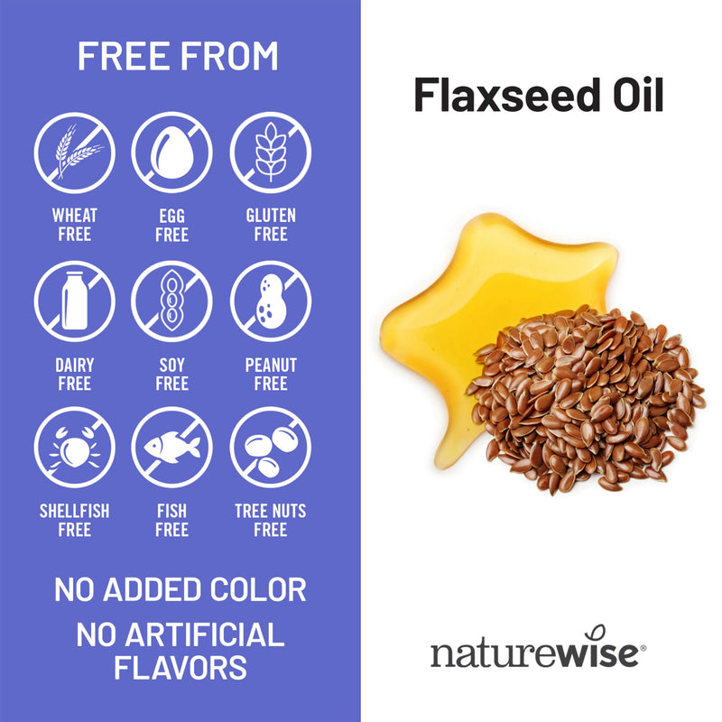 [Australia] - NatureWise Flaxseed Oil 1400 mg, Fish Free, High Potency Omega 3 with 812 mg ALA, Dietary Supplement for Heart Health Support - Organic, Cold Pressed, Non-GMO - 120 Softgels[120-Day Supply] 