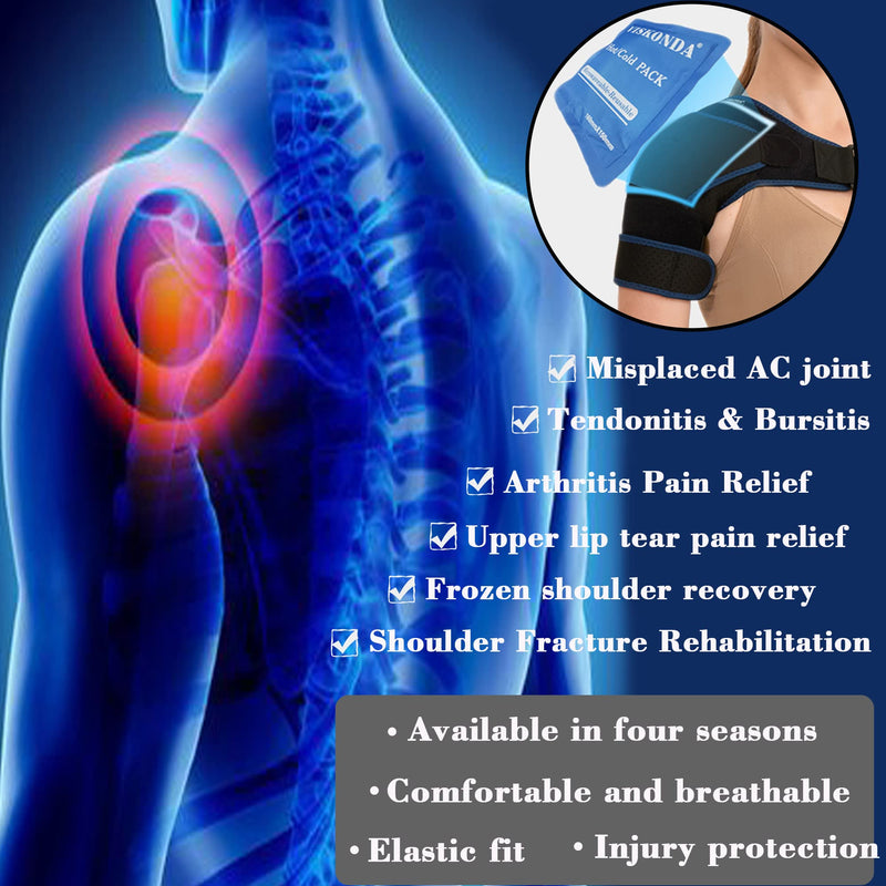 [Australia] - Shoulder Brace - Support and Compression Sleeve,Rotator Cuff Shoulder Brace for Men&Women,for AC Joint Pain Relief,Arm Stability,Injuries&Tears,Bursitis,Swelling,Tendonitis(Large) L 