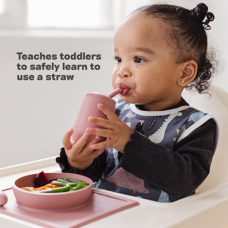 [Australia] - ezpz Mini Cup + Straw Training System (Sage) - 9 Months+ - 100% Silicone Training Cup for Infants + Toddlers - Designed by a Pediatric Feeding Specialist Sage 4 Ounces 