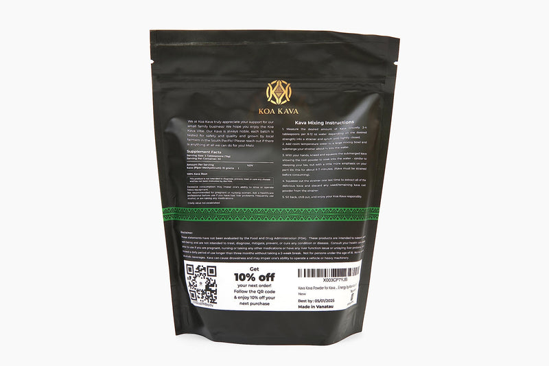 [Australia] - Vanuatu Koa Kava Kava Powder - Premium Noble Waka Kava Tea made from Lateral Roots in Vanuatu for Authentic Relaxation. 1 Pound Bag 