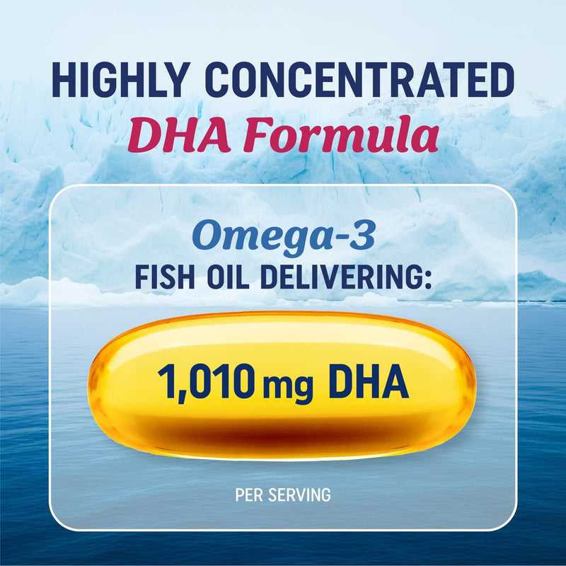 [Australia] - DHA Ultra 1,010MG | Brain & Cognitive Health Support | Omega 3 Fish Oil | 1,414MG Total Omega-3s | High Strength DHA Supplements | Third-Party Tested, Sustainably Sourced, Gluten-Free | 60 Ct. 